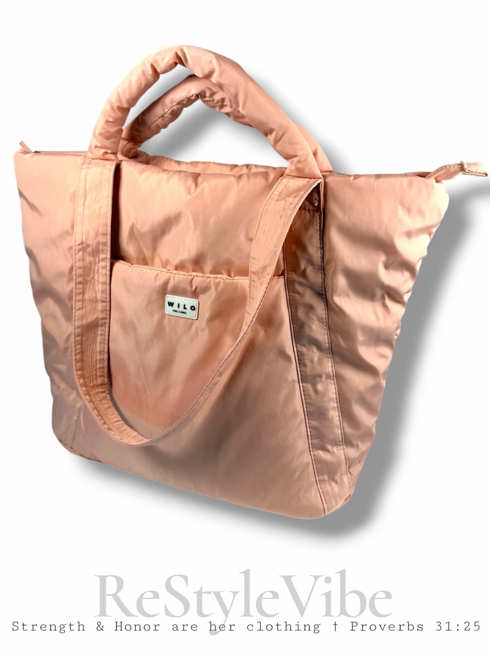 WILO THE LABEL Women’s Tote Large Handbag Puffer Pink Crossbody Style Bag Purse